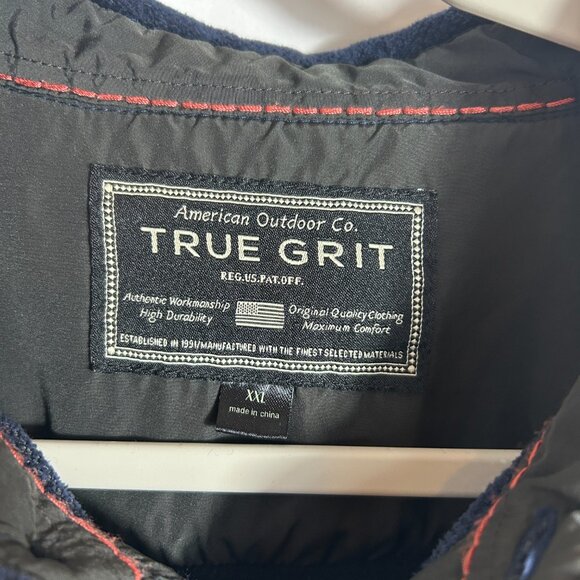 True Grit navy blue long-sleeve button up corduroy shirt jacket XXL - Picture 3 of 6